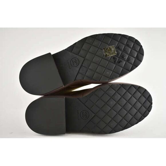 Chanel 20C Light Dark Brown Pearl CC Combat Lace Up Tie Ankle Short Boot 38.5 - Picture 12 of 12